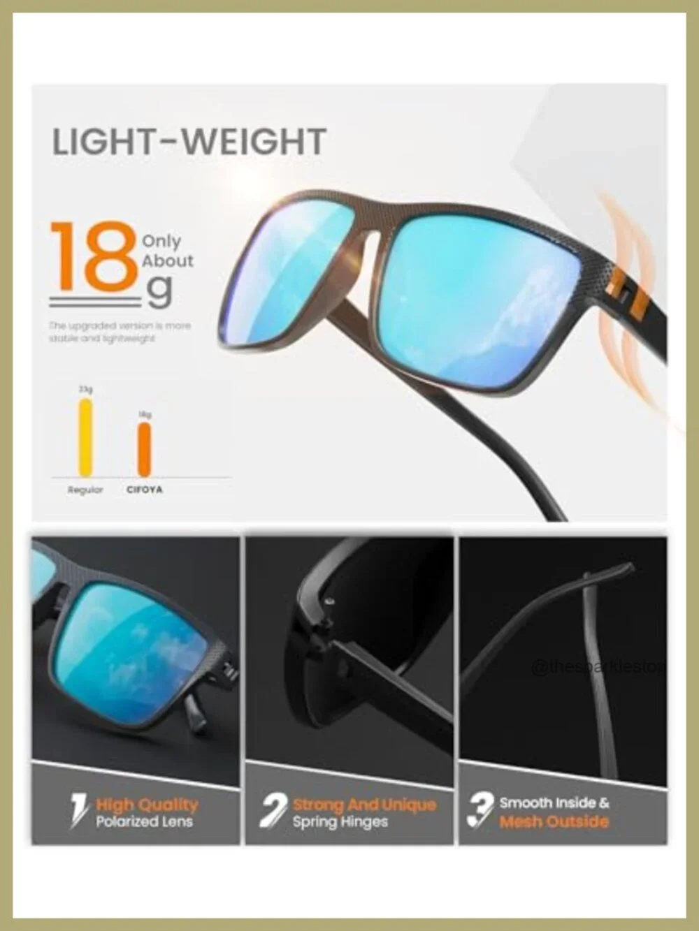 Polarized Square Sunglasses UV Protection Fishing Driving